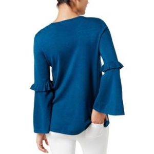 JM Collection Teal Top with Embroidery